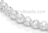 CCC39 15.5 inches 4mm round crackle white crystal beads Wholesale