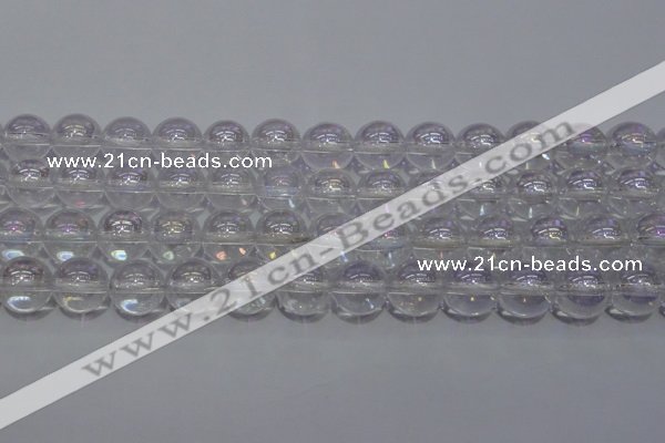 CCC402 15.5 inches 8mm round AB-color white crystal beads