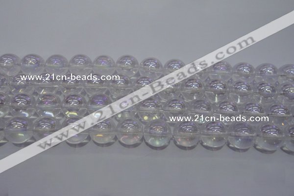 CCC403 15.5 inches 10mm round AB-color white crystal beads