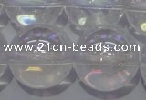 CCC405 15.5 inches 14mm round AB-color white crystal beads