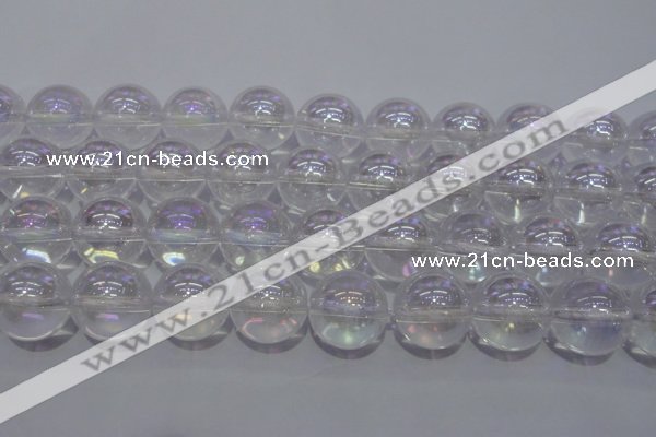 CCC405 15.5 inches 14mm round AB-color white crystal beads