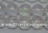 CCC411 15.5 inches 6mm faceted round AB-color white crystal beads