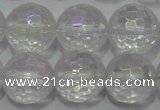CCC413 15.5 inches 10mm faceted round AB-color white crystal beads