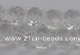 CCC500 15.5 inches 8*12mm faceted teardrop white crystal beads