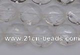 CCC503 15.5 inches 10mm faceted coin natural white crystal beads