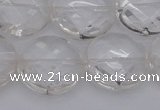 CCC509 15.5 inches 22mm faceted coin natural white crystal beads