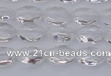 CCC512 15.5 inches 8*12mm faceted oval natural white crystal beads