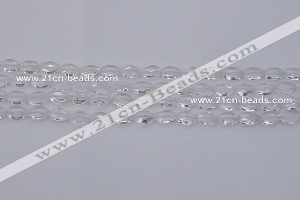 CCC512 15.5 inches 8*12mm faceted oval natural white crystal beads