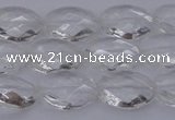 CCC514 15.5 inches 12*16mm faceted oval natural white crystal beads