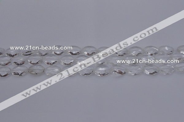 CCC514 15.5 inches 12*16mm faceted oval natural white crystal beads