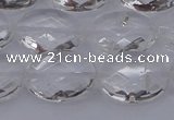 CCC516 15.5 inches 15*20mm faceted oval natural white crystal beads