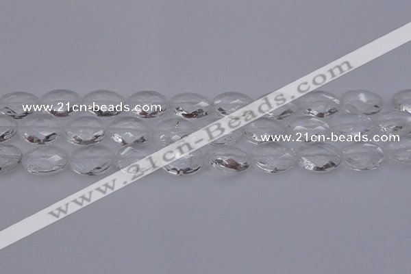 CCC516 15.5 inches 15*20mm faceted oval natural white crystal beads