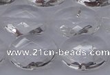 CCC517 15.5 inches 18*25mm faceted oval natural white crystal beads