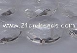 CCC518 15.5 inches 20*30mm faceted oval natural white crystal beads