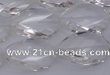 CCC520 15.5 inches 15*20mm twisted & faceted oval white crystal beads