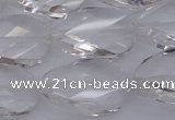 CCC521 15.5 inches 18*25mm twisted & faceted oval white crystal beads