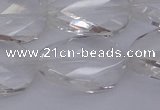 CCC522 15.5 inches 20*30mm twisted & faceted oval white crystal beads