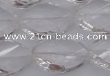 CCC526 15.5 inches 18*25mm twisted & faceted teardrop white crystal beads