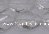 CCC527 15.5 inches 20*30mm twisted & faceted teardrop white crystal beads