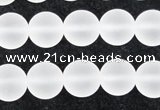 CCC603 15.5 inches 10mm round matte natural white crystal beads