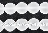 CCC604 15.5 inches 12mm round matte natural white crystal beads