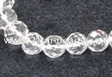 CCC617 15.5 inches 6mm - 12mm faceted round natural white crystal beads