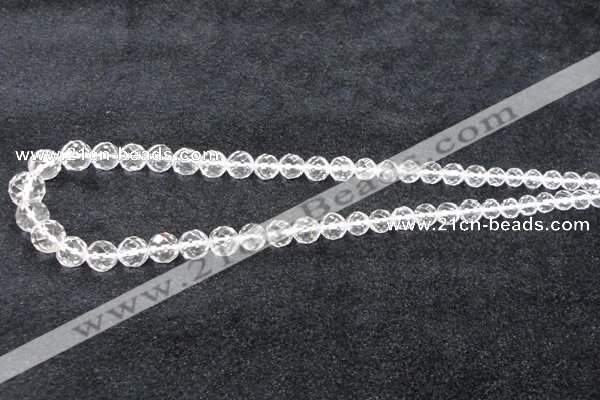 CCC617 15.5 inches 6mm - 12mm faceted round natural white crystal beads