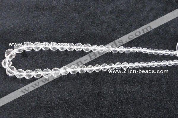 CCC618 15.5 inches 6mm - 12mm faceted round natural white crystal beads