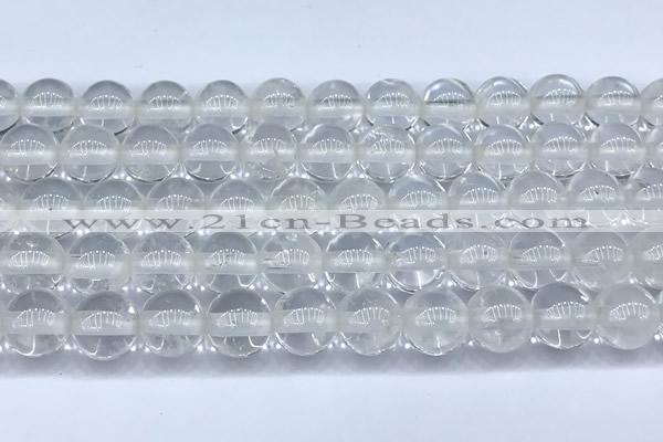 CCC638 15 inches 10mm round white crystal beads, 2mm hole