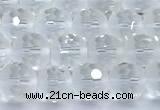 CCC640 15 inches 6mm faceted round white crystal beads