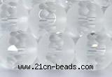 CCC642 15 inches 10mm faceted round white crystal beads