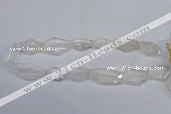 CCC755 15.5 inches 18*25mm - 25*35mm freeform white crystal beads