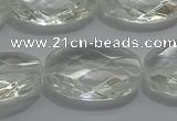 CCC805 15.5 inches 18*25mm faceted oval natural white crystal beads