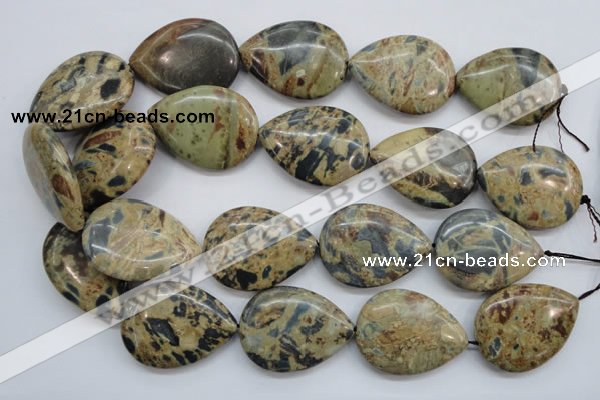 CCD09 15.5 inches 30*40mm flat teardrop cordierite beads wholesale