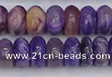 CCG118 15.5 inches 6*11mm rondelle charoite gemstone beads