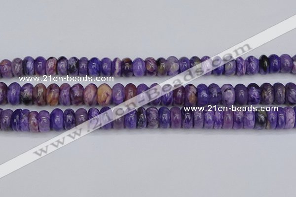 CCG118 15.5 inches 6*11mm rondelle charoite gemstone beads