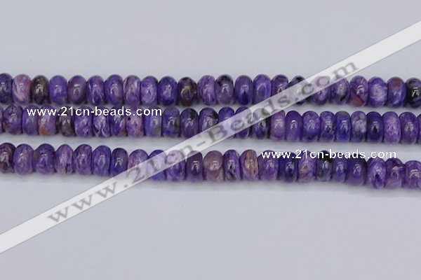 CCG123 15.5 inches 6*11mm rondelle charoite gemstone beads