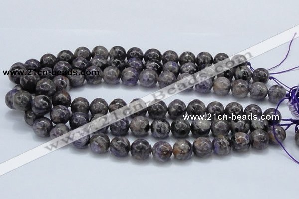 CCG23 15.5 inches 14mm round natural charoite gemstone beads