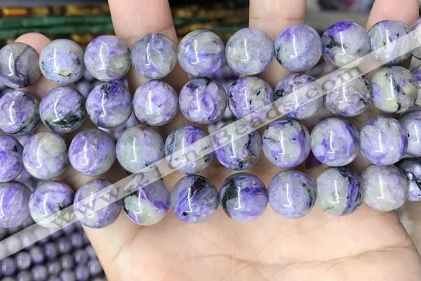 CCG322 15.5 inches 12mm round natural charoite beads wholesale