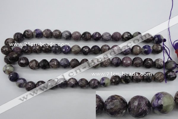 CCG53 15.5 inches 10mm faceted round natural charoite beads