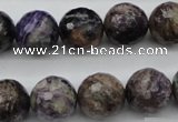 CCG55 15.5 inches 14mm faceted round natural charoite beads