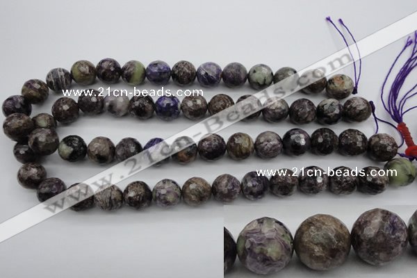 CCG55 15.5 inches 14mm faceted round natural charoite beads