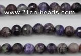 CCG56 15.5 inches 7mm faceted round natural charoite beads