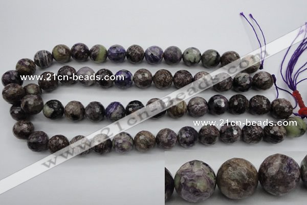 CCG59 15.5 inches 13mm faceted round natural charoite beads