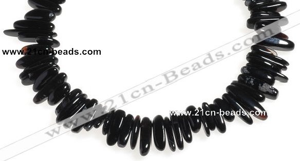 CCH03 16 inches black agate chips gemstone beads wholesale