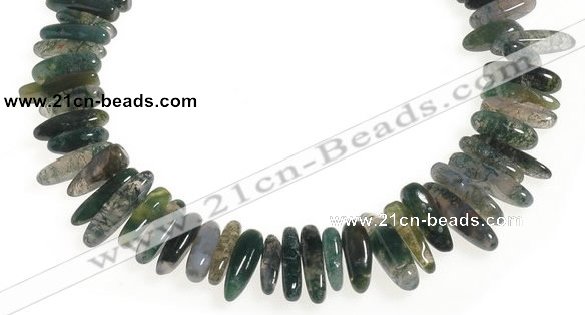 CCH05 16 inches moss agate chips gemstone beads wholesale