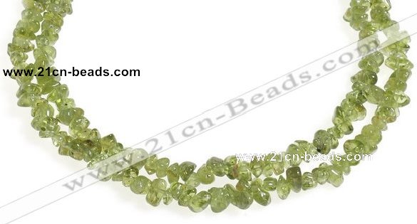 CCH16 35 inches green peridot chips gemstone beads wholesale