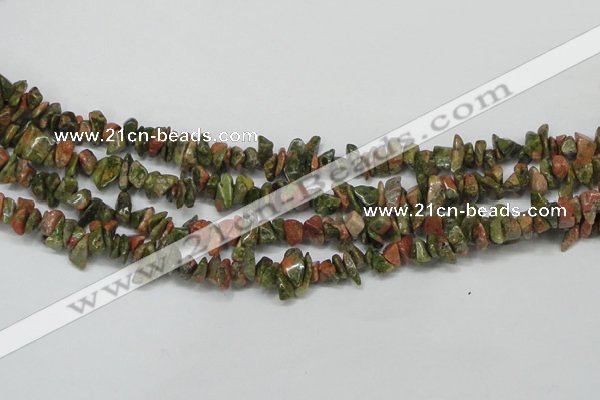 CCH203 34 inches 3*5mm unakite chips gemstone beads wholesale