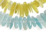 CCH22 16 inches Korea jade & amazonite chips gemstone beads