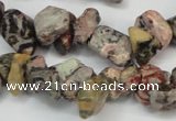 CCH226 34 inches 5*8mm red leopard skin jasper chips beads wholesale